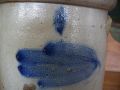 Small 2 gallons blue decoreted stoneware jar9