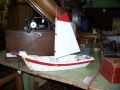 Large wooden sailboat circa 1940's
