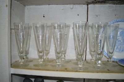 Set of 11 glasses with lily flower 2